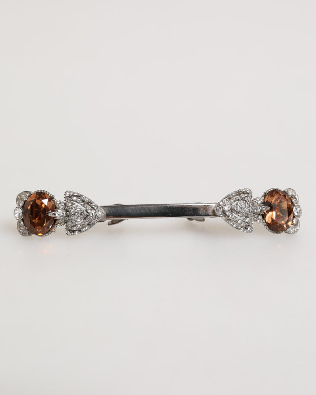 Lapel Pin 925 Sterling Silver Crystals Accessory Brooch