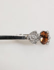 Lapel Pin 925 Sterling Silver Crystals Accessory Brooch