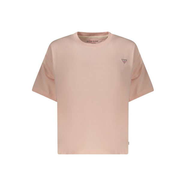 Pink Cotton Women T-Shirt