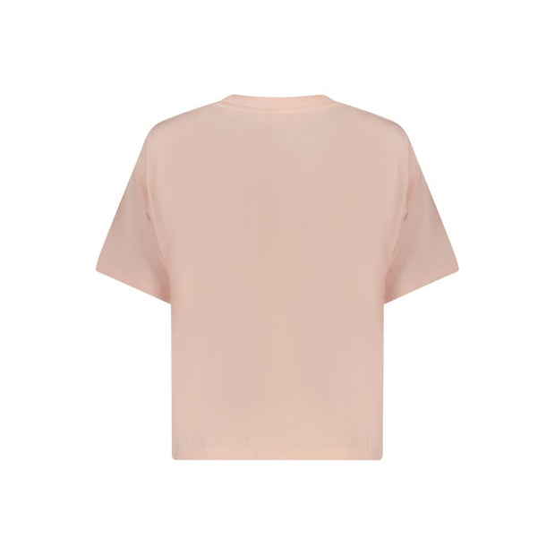 Pink Cotton Women T-Shirt