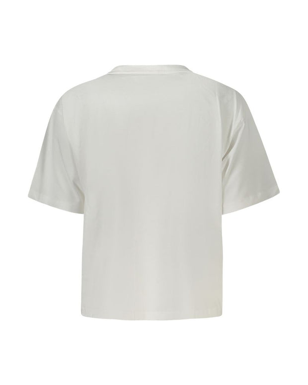 White Cotton Women T-Shirt