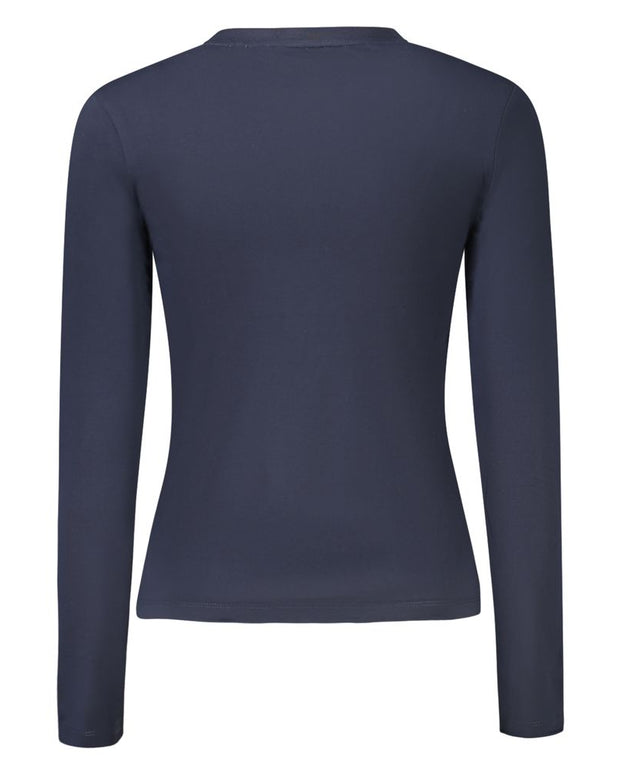 Blue Cotton Women T-Shirt