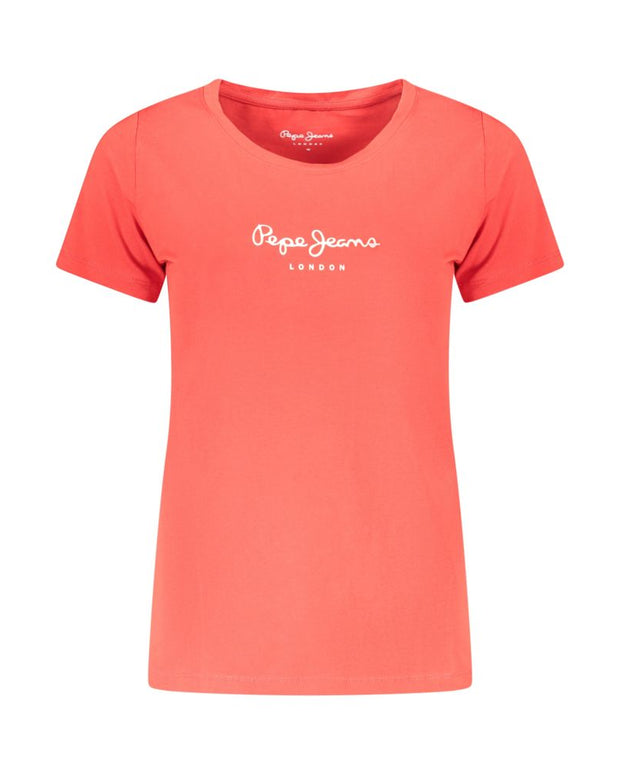 Red Cotton Women T-Shirt