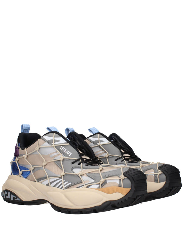 Beige Fabric Sneakers