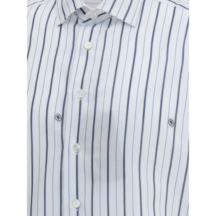 White Cotton Pattern Shirt