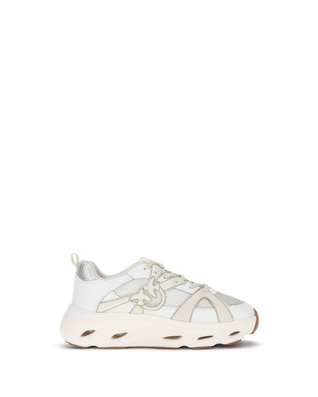 White Calf Leather Bos Taurus Chunky Sneakers
