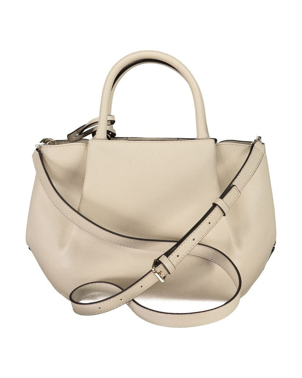 Beige Polyethylene Women Handbag