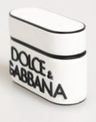 White Black Rubber Logo Embossed Accessory Airpods Case