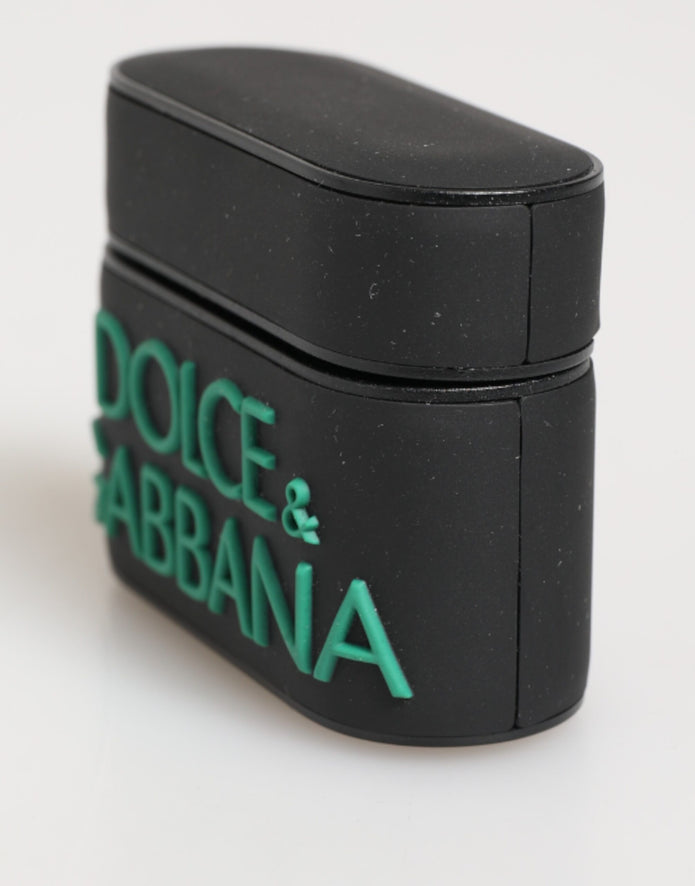 Black Mint Rubber Logo Embossed Accessory  Airpods Case