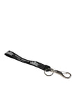Black Silver Nylon DG Crown Men's Holder Keychain Keyring