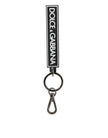 Black White DG Rubber Logo Silver Men's Holder Keyring