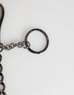 Black Red Military Leather Patch DG Logo Keychain Keyring