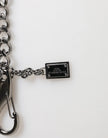 Black Red Military Leather Patch DG Logo Keychain Keyring