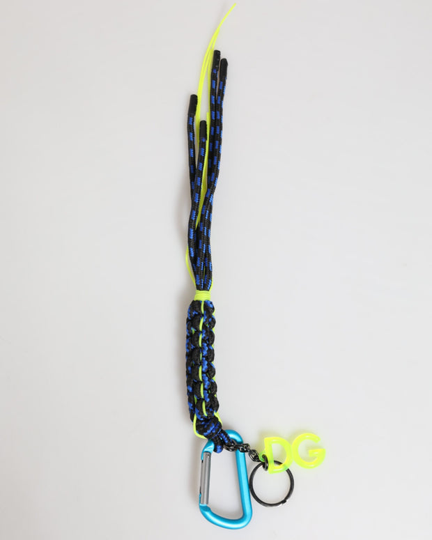 Multicolor Polyester Tape String DG Logo Keychain  Keyring