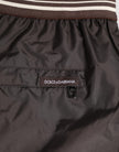 Brown Polyester Logo Elastic Waistband Swimwear