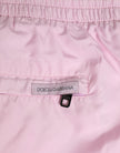 Pink Nylon Logo Side Stripe Beachwear Men Swimwear