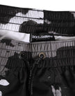 Black White Camouflage DG Logo Men Swimwear