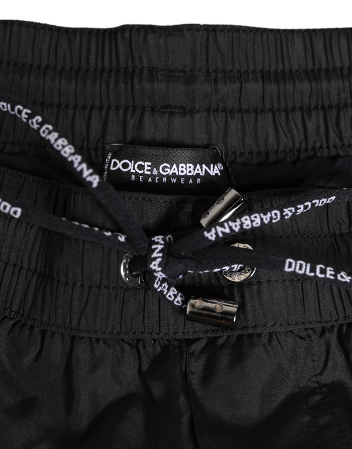 Black Nylon KING Sideband Men Boxer Shorts Swimwear