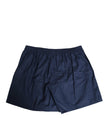 Navy Blue Cotton Elastic Waistband Button Swimwear