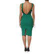 Dark Green Sleeveless Rayon Bodycon Dress