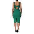 Dark Green Sleeveless Rayon Bodycon Dress