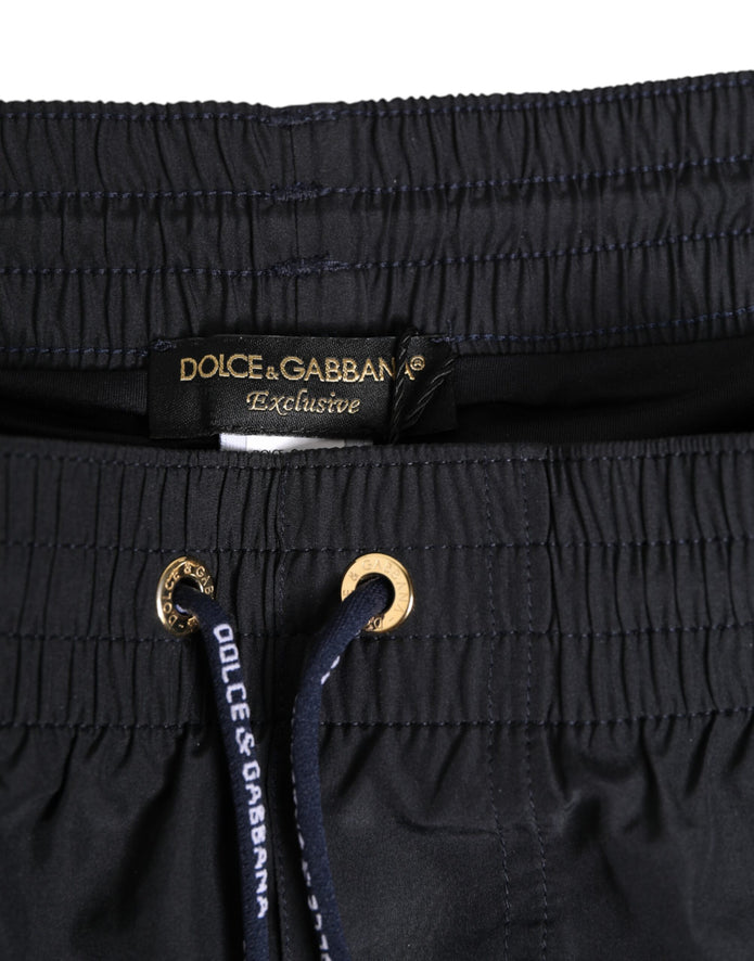 Black Nylon Side Logo Tape Shorts Swimwear