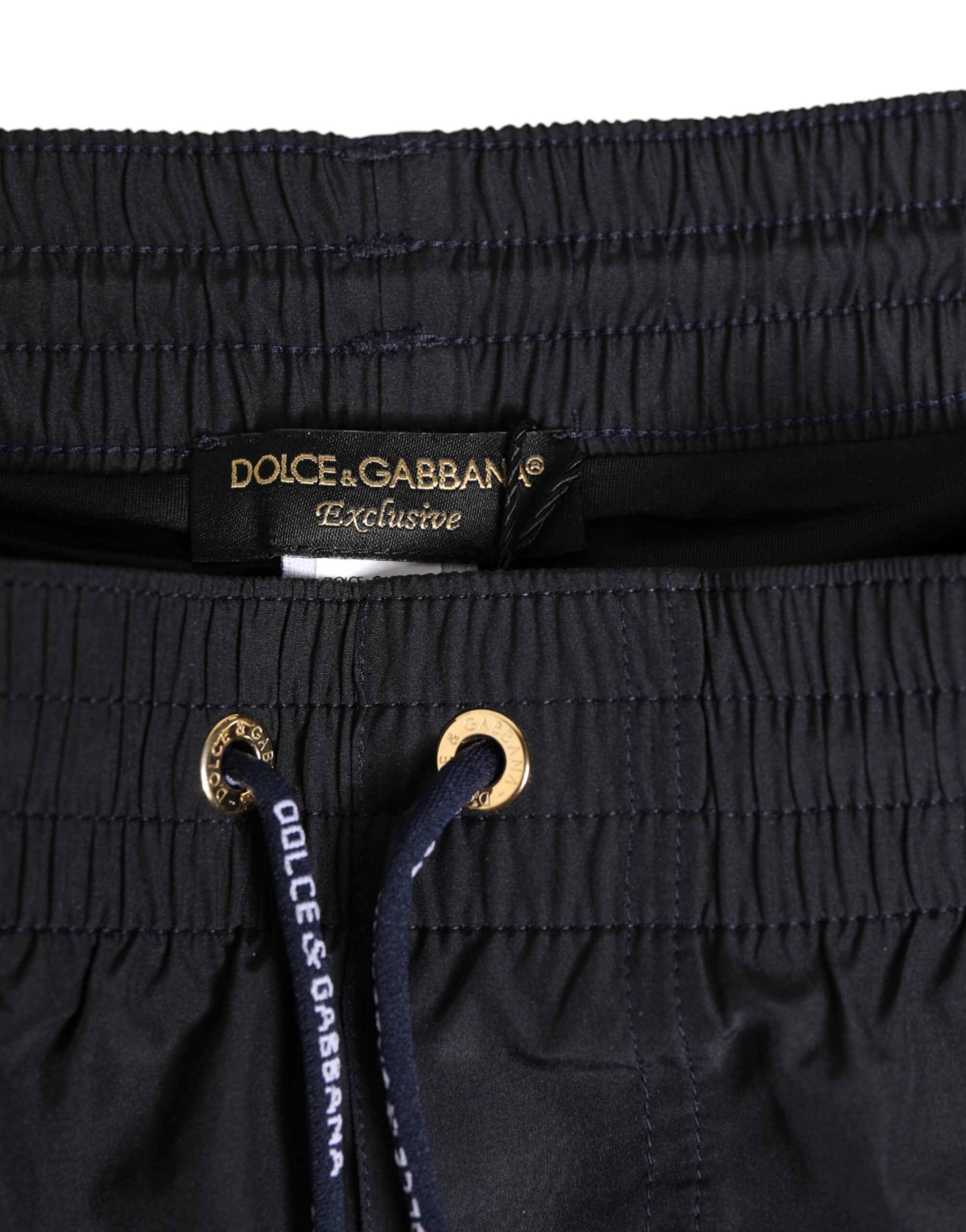 Black Nylon Side Logo Tape Shorts Swimwear