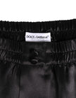 Black Silk Satin Elastic Men Boxer Short Swimwear