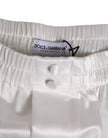 White Silk Satin Elastic Men Boxer Short Swimwear