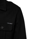 Black Cotton Denim Stretch Giubbotto Jacket