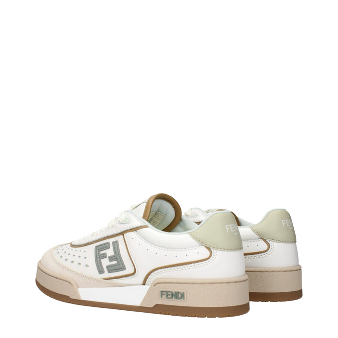 White Leather Low Top Sneakers