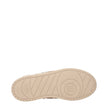 Beige Leather Low Top Sneakers