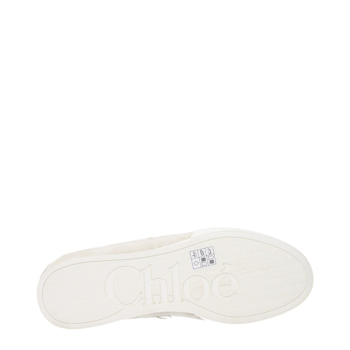 White Fabric Low Tops