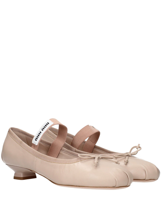 Pink Leather Ballet Flats