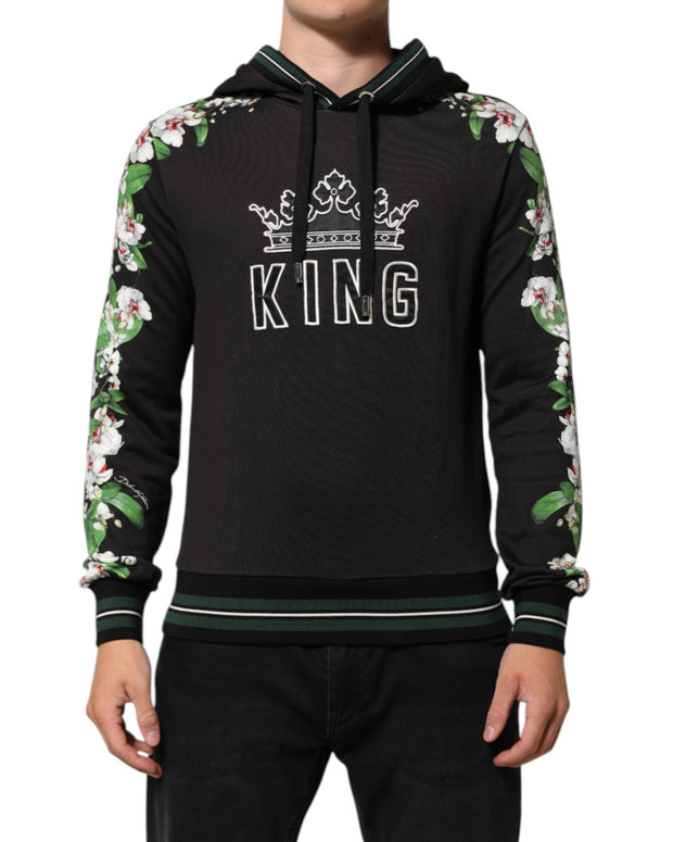 KING Black Orchid Floral Crown Logo Hoodie Sweater