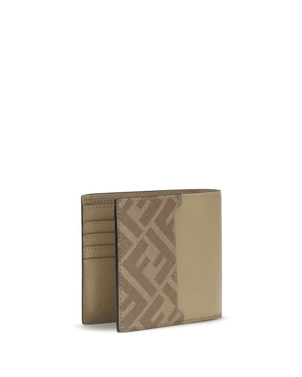 FF leather and canvas bifold Wallet