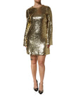 Gold Sequin Long Sleeve Mini Dress