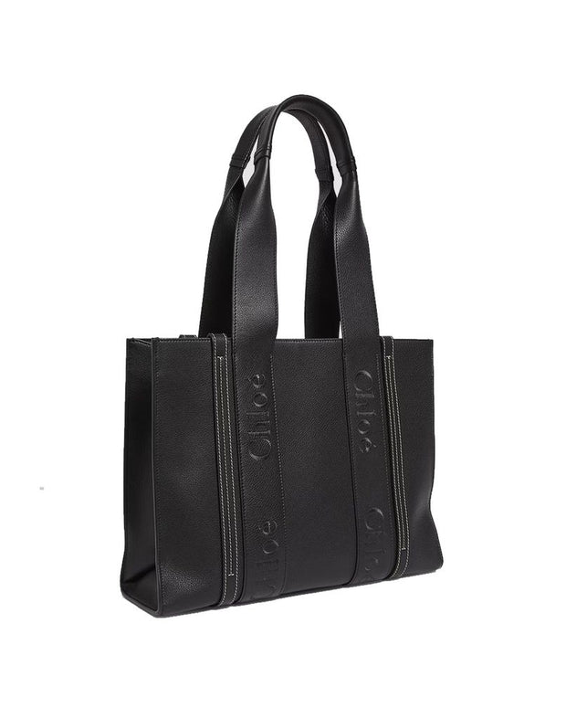 Chloe Woody Medium Leather Tote Bag
