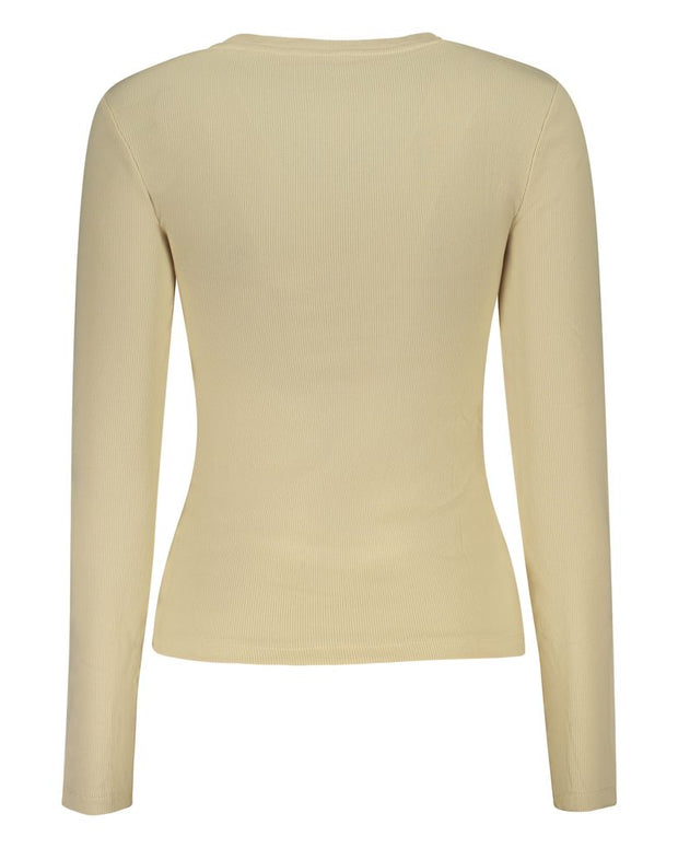 Beige Cotton Women T-Shirt
