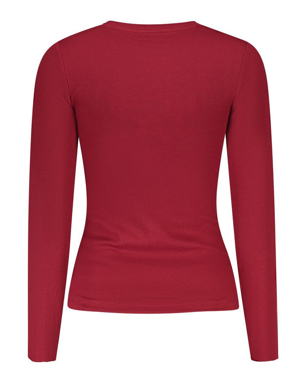 Red Cotton Women T-Shirt
