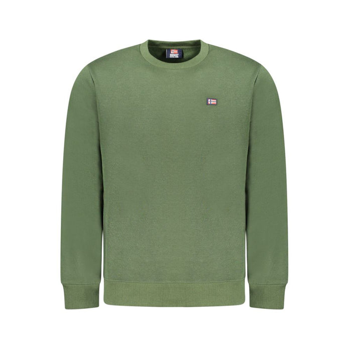 Green Cotton Men Sweater