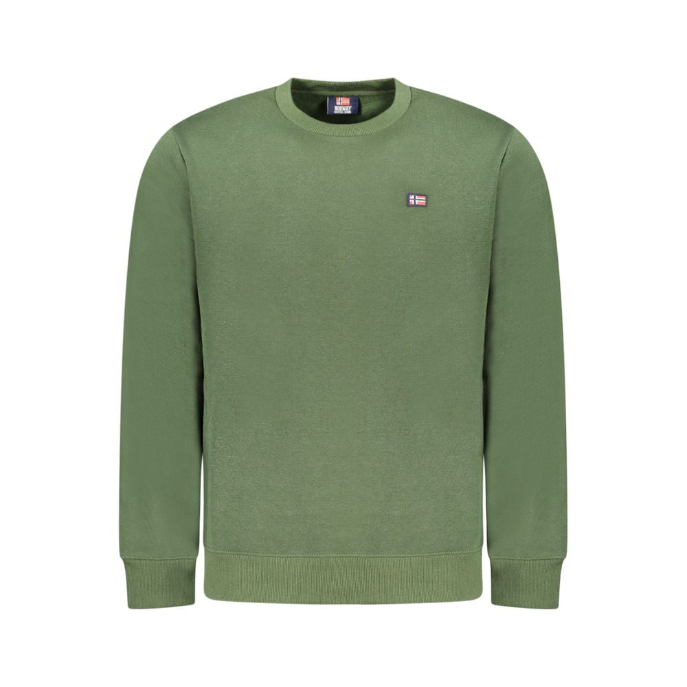 Green Cotton Men Sweater