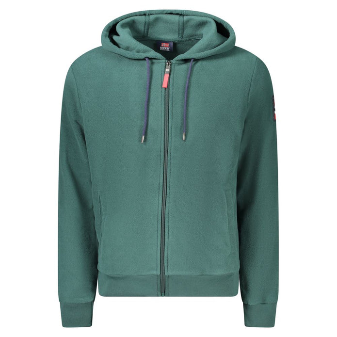 Green Polyester Men Sweater