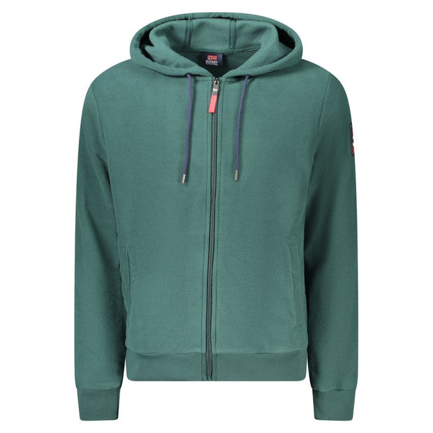 Green Polyester Men Sweater