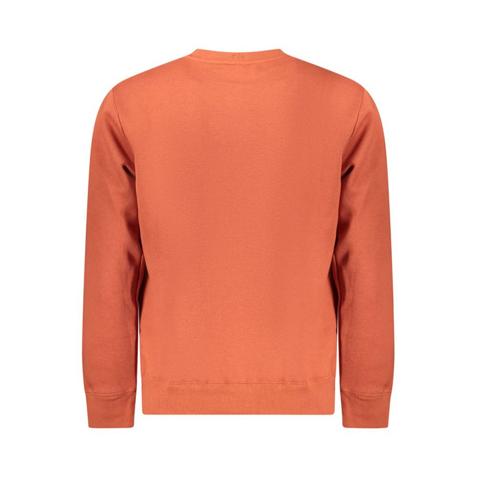 Orange Cotton Men Sweater