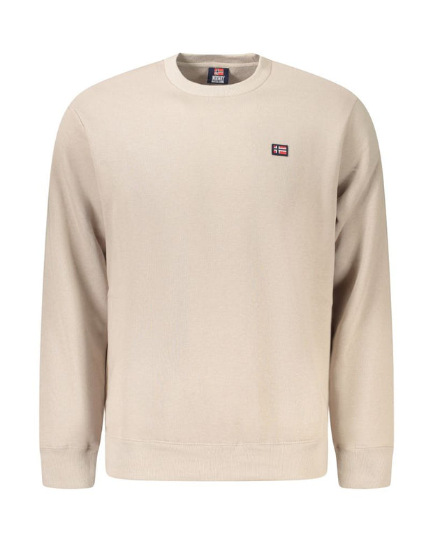Beige Cotton Men Sweater