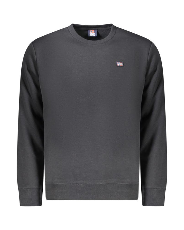 Black Cotton Men Sweater