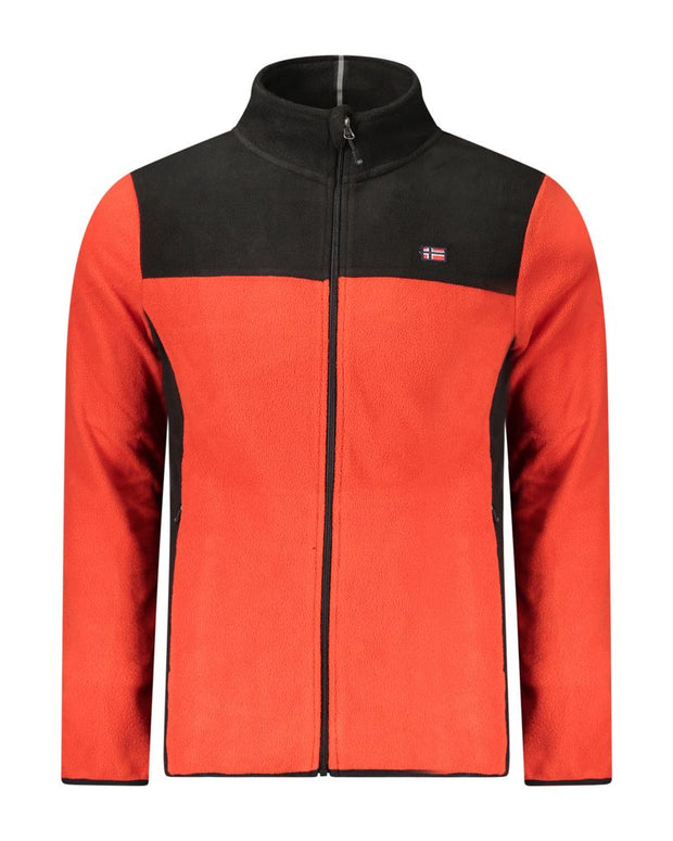 Red Polyester Men Sweater