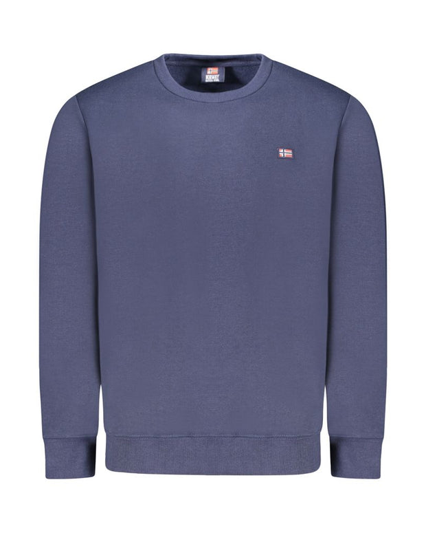Blue Cotton Men Sweater