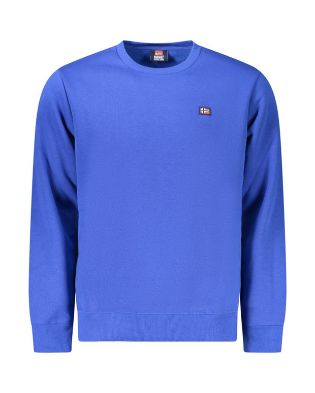Blue Cotton Mens Sweater